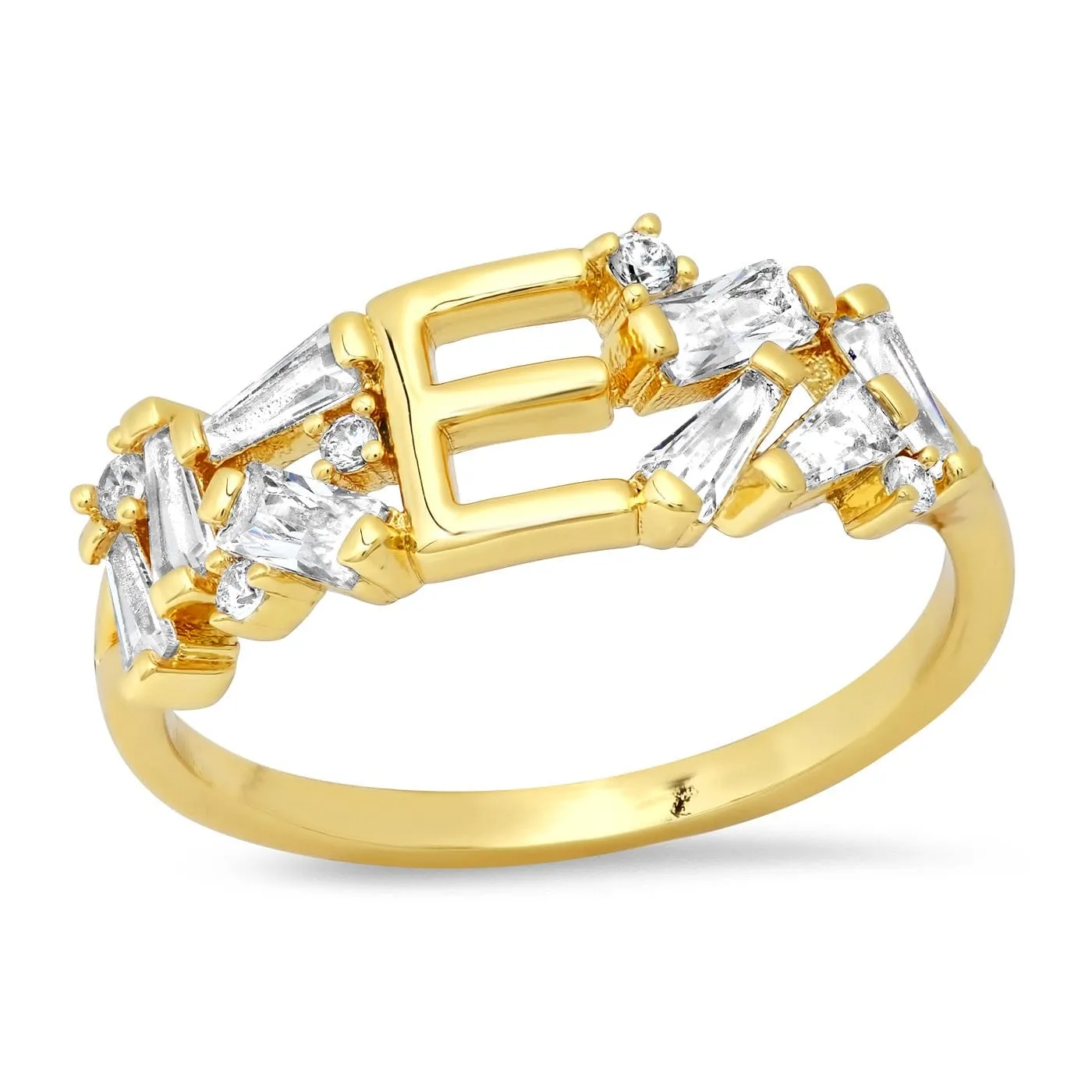 Baguette Initial Ring