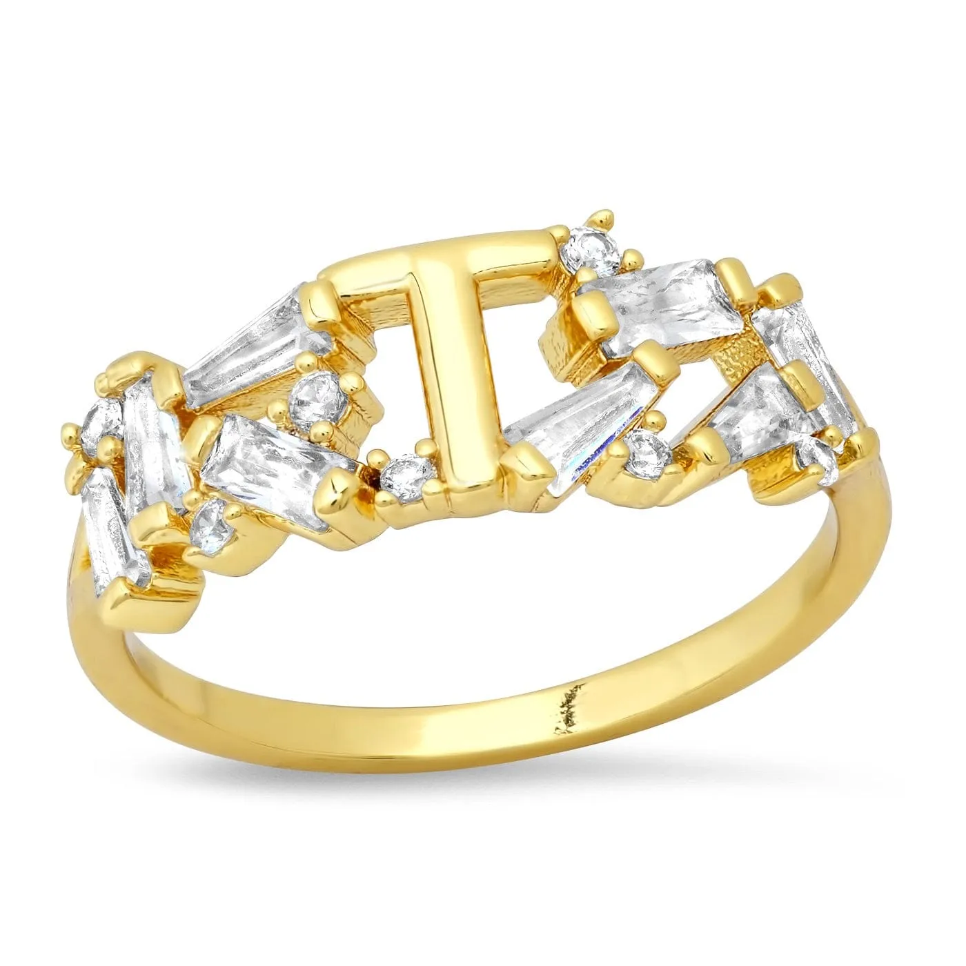 Baguette Initial Ring