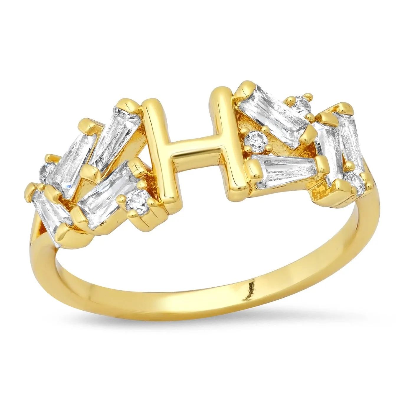 Baguette Initial Ring