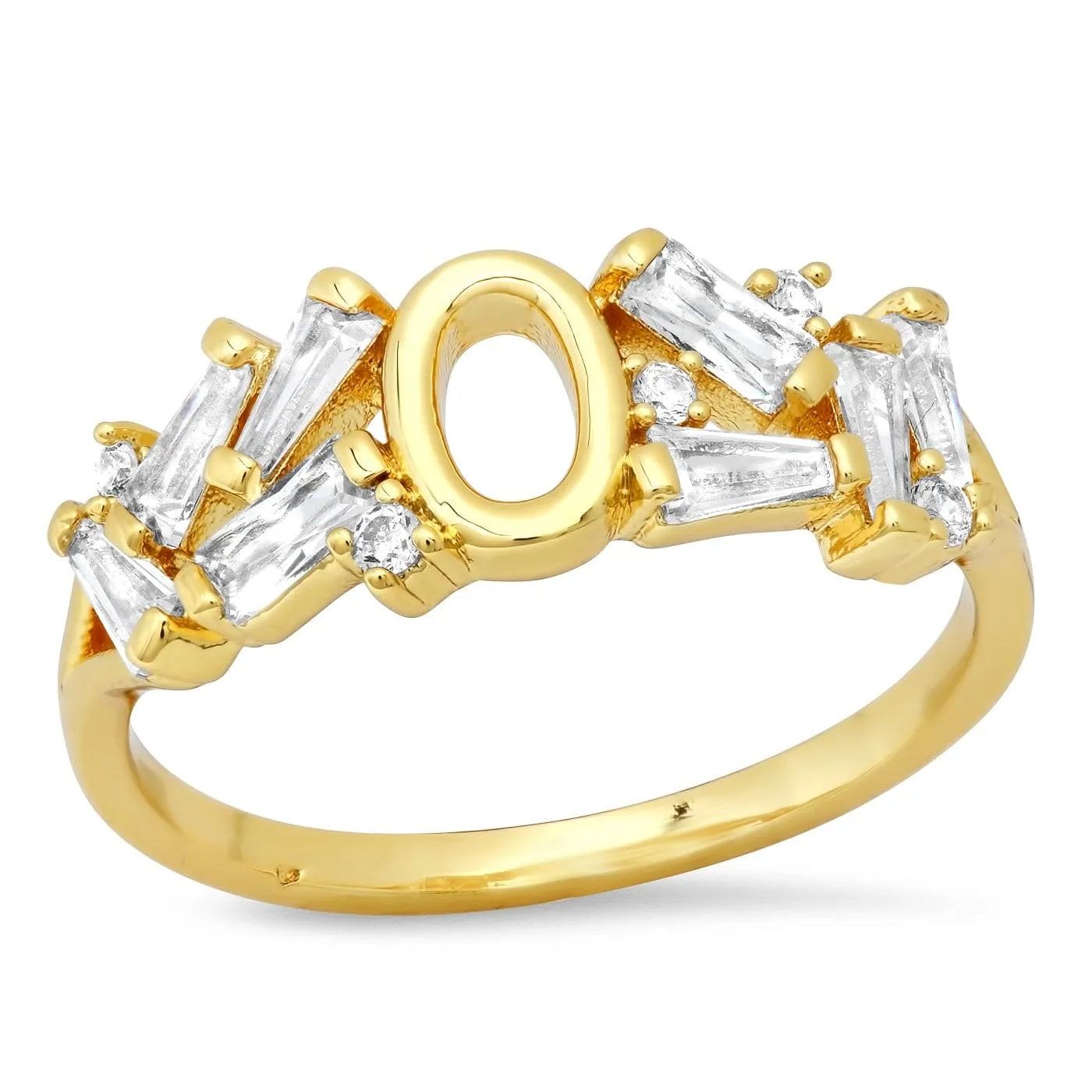 Baguette Initial Ring