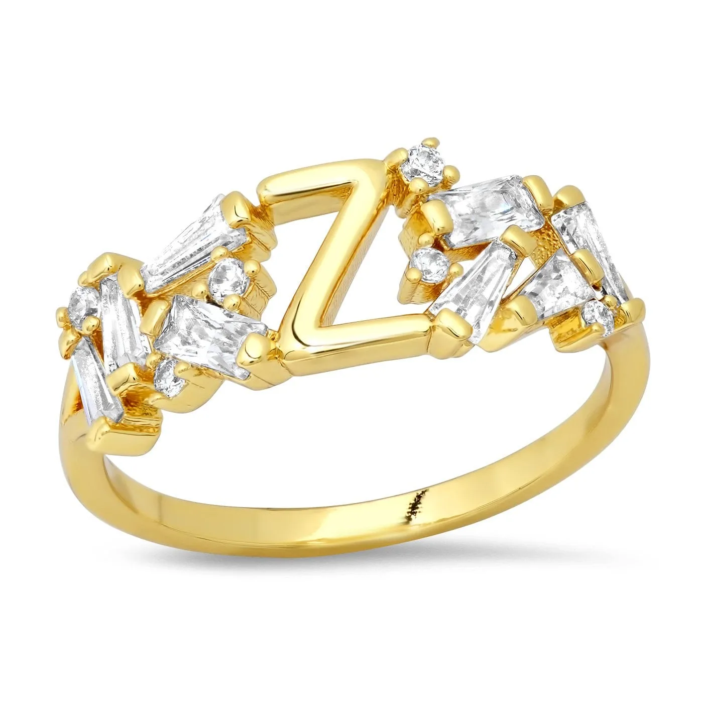 Baguette Initial Ring