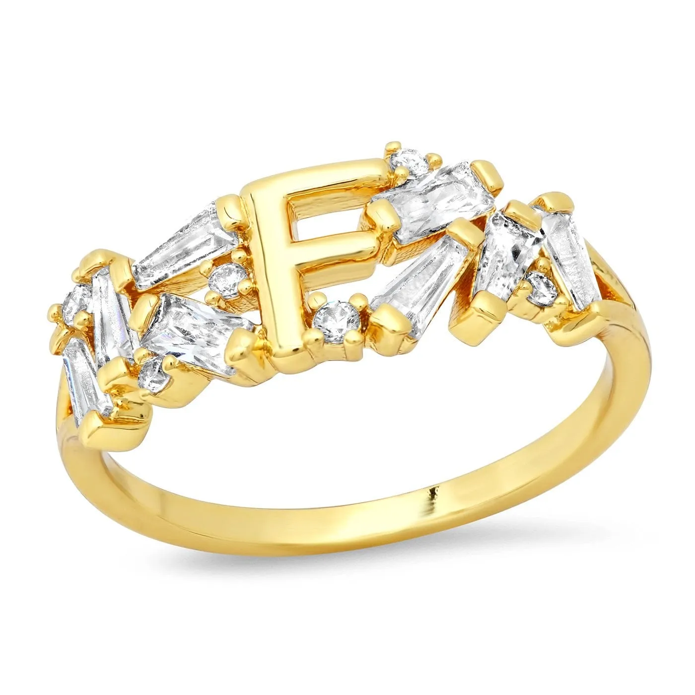 Baguette Initial Ring