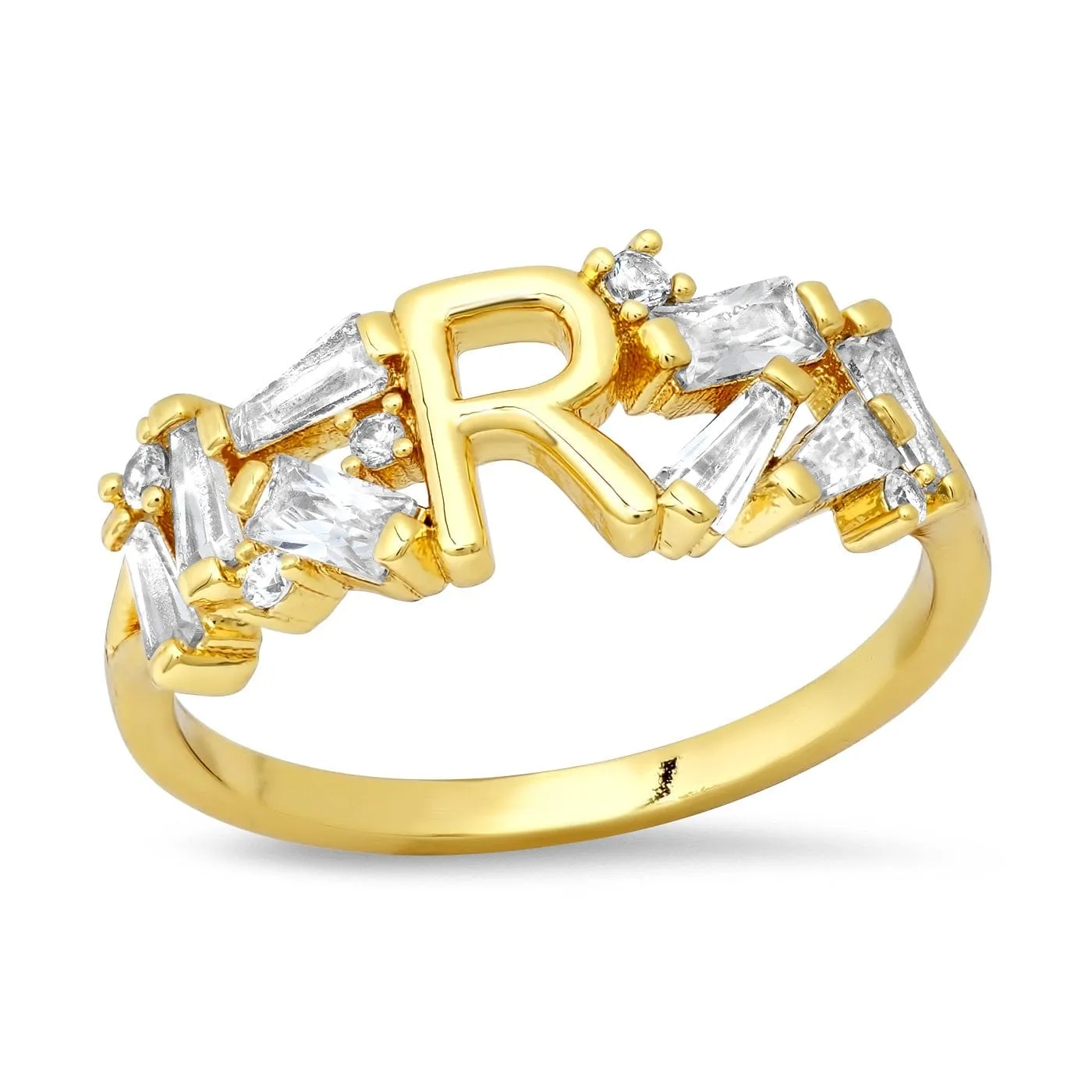 Baguette Initial Ring