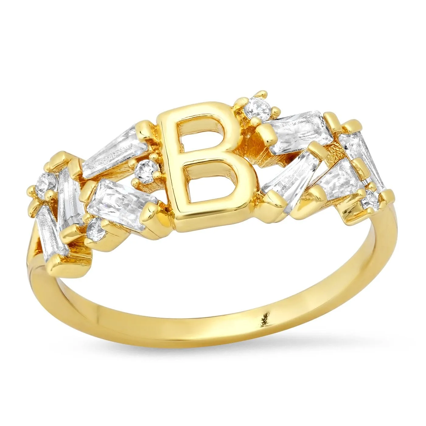 Baguette Initial Ring