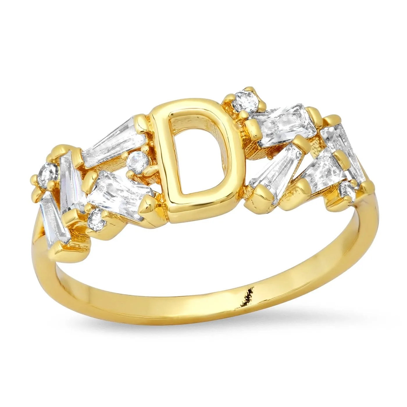 Baguette Initial Ring