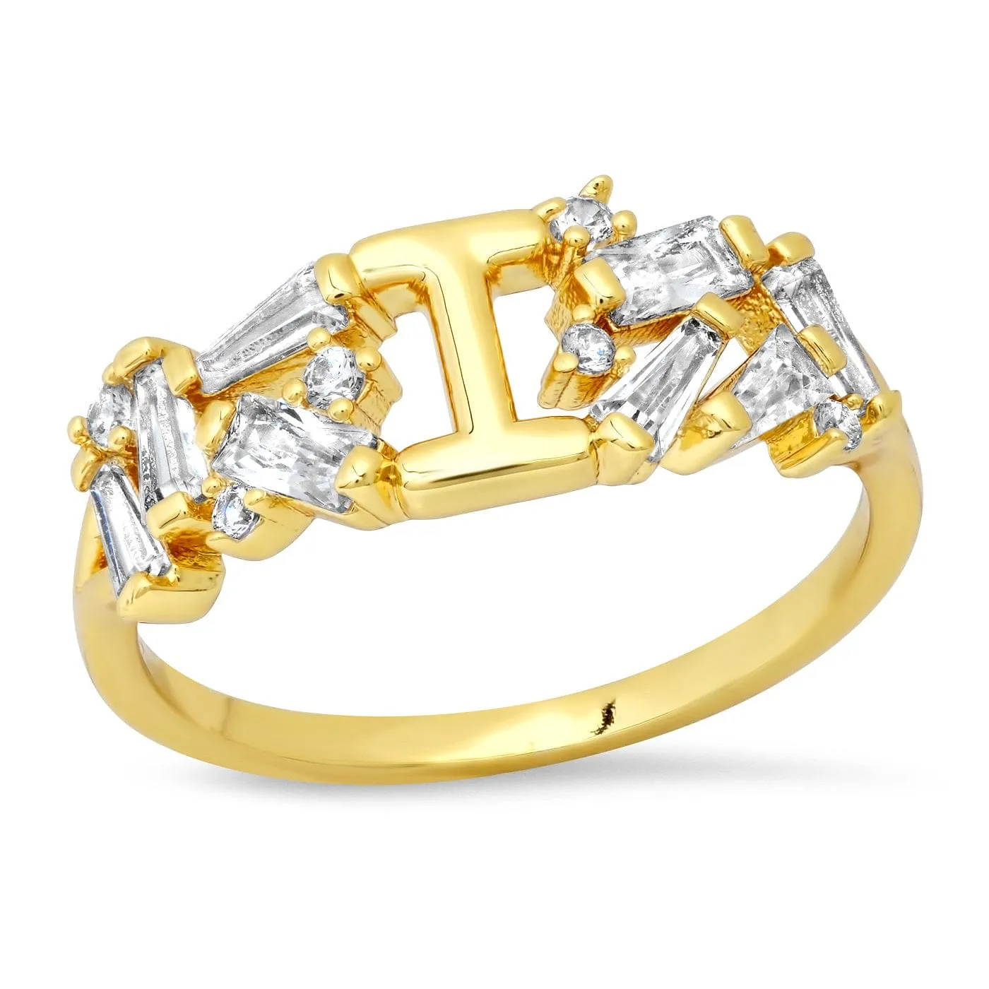 Baguette Initial Ring