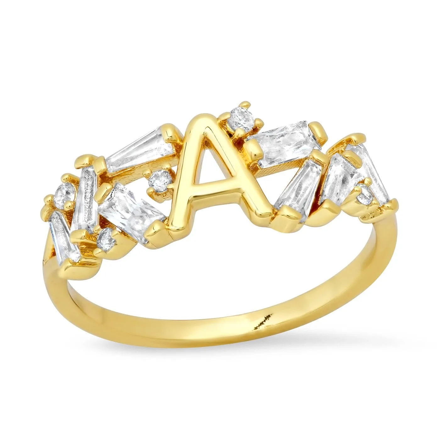 Baguette Initial Ring