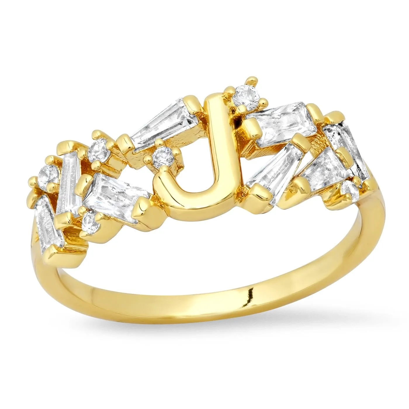 Baguette Initial Ring