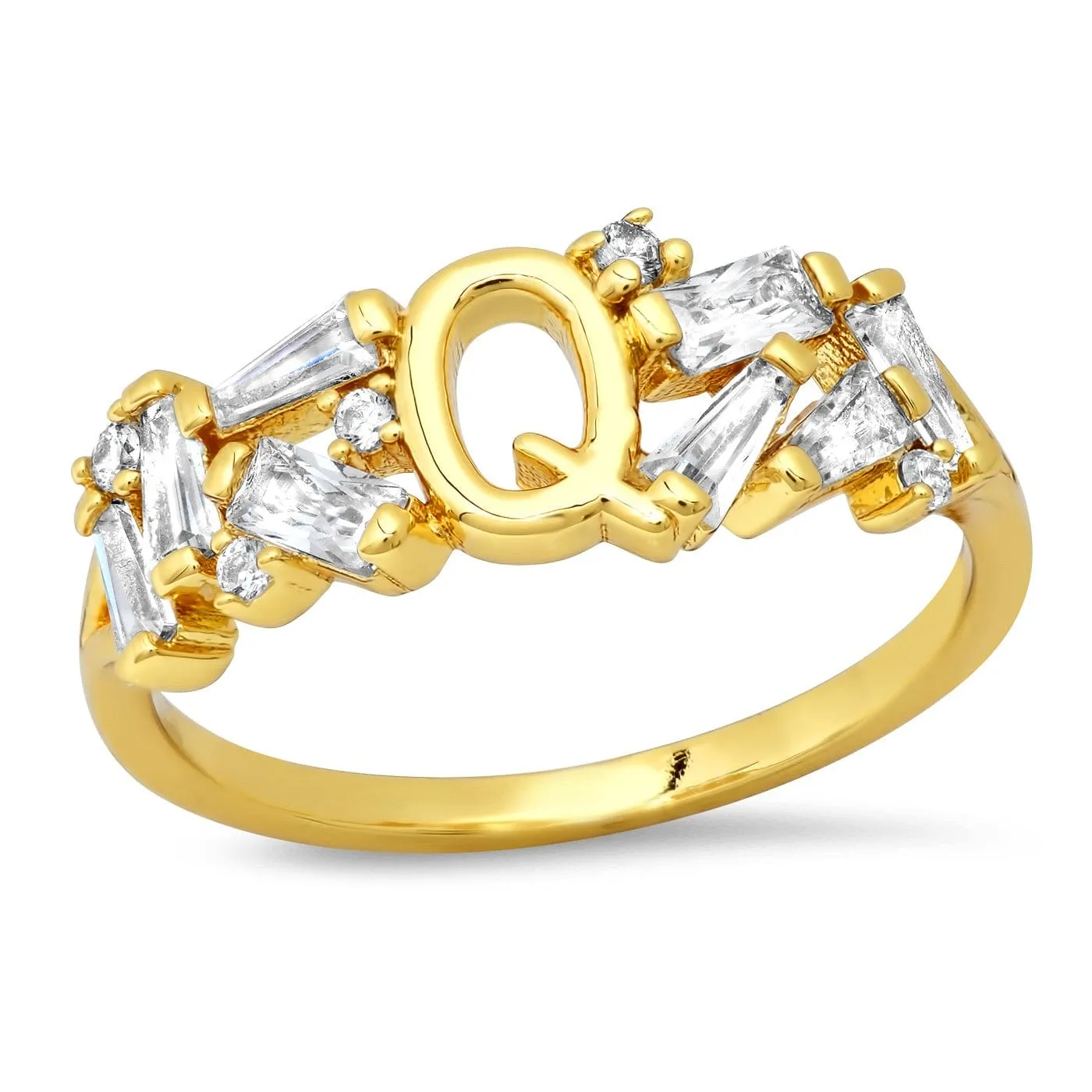 Baguette Initial Ring