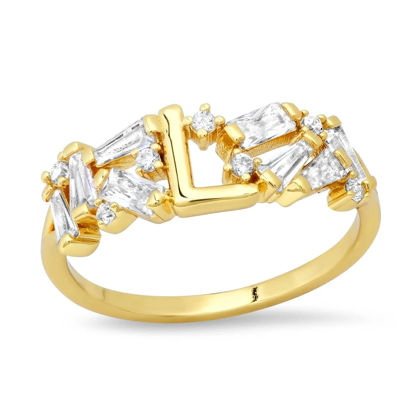 Baguette Initial Ring