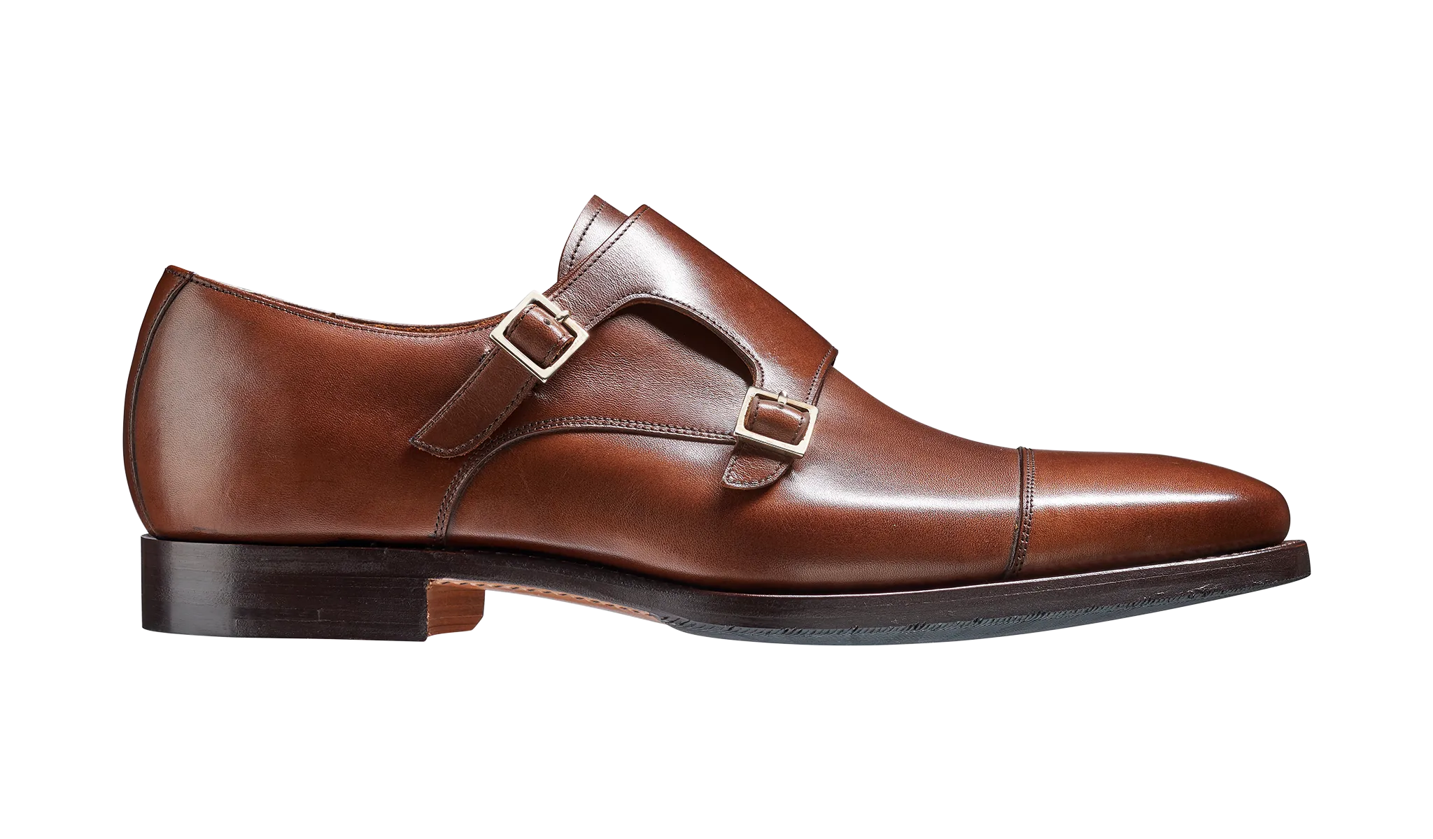 Barker  Edison uncomplicated Monk Strap - Dark Walnut Calf