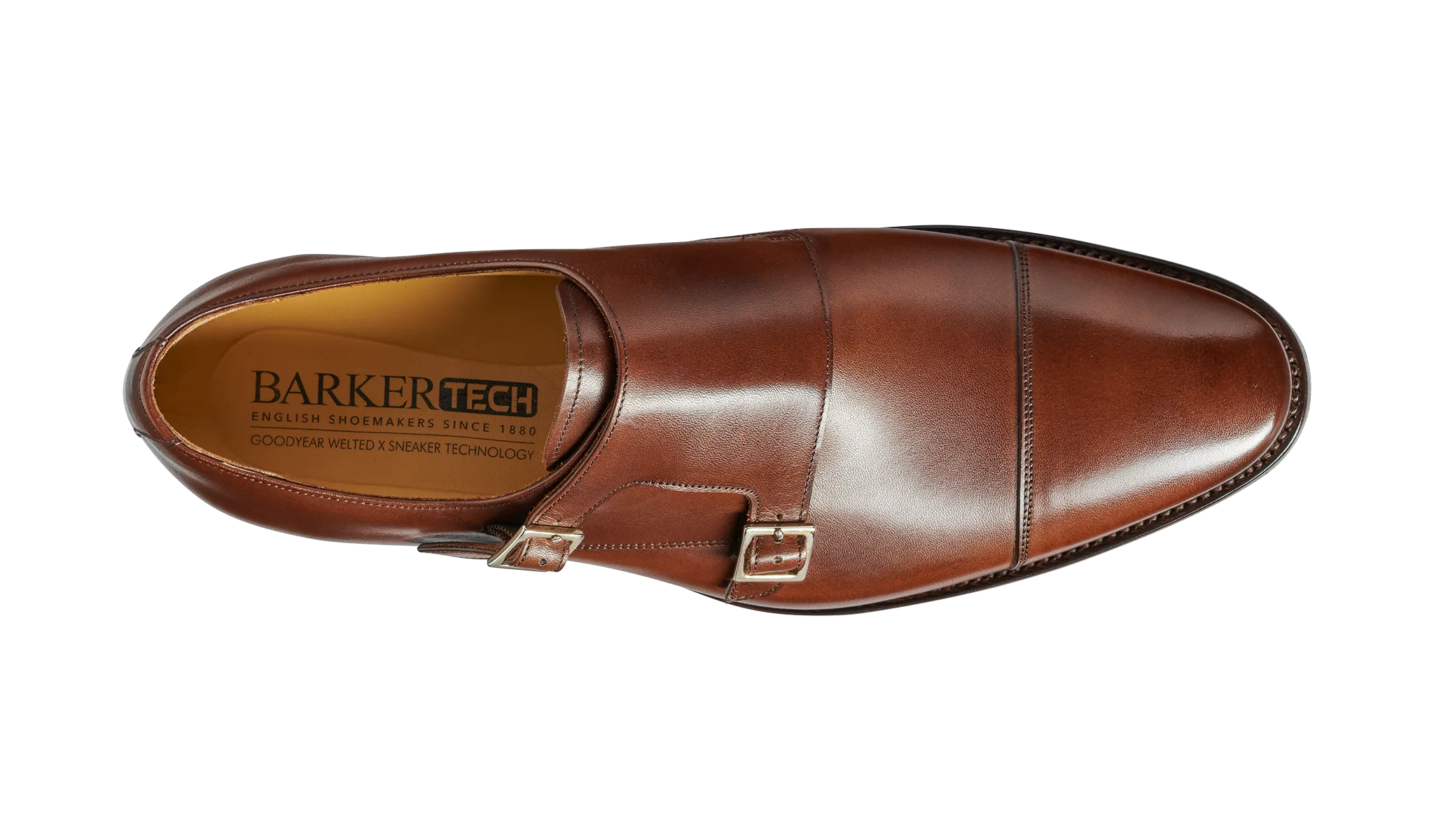 Barker  Edison uncomplicated Monk Strap - Dark Walnut Calf