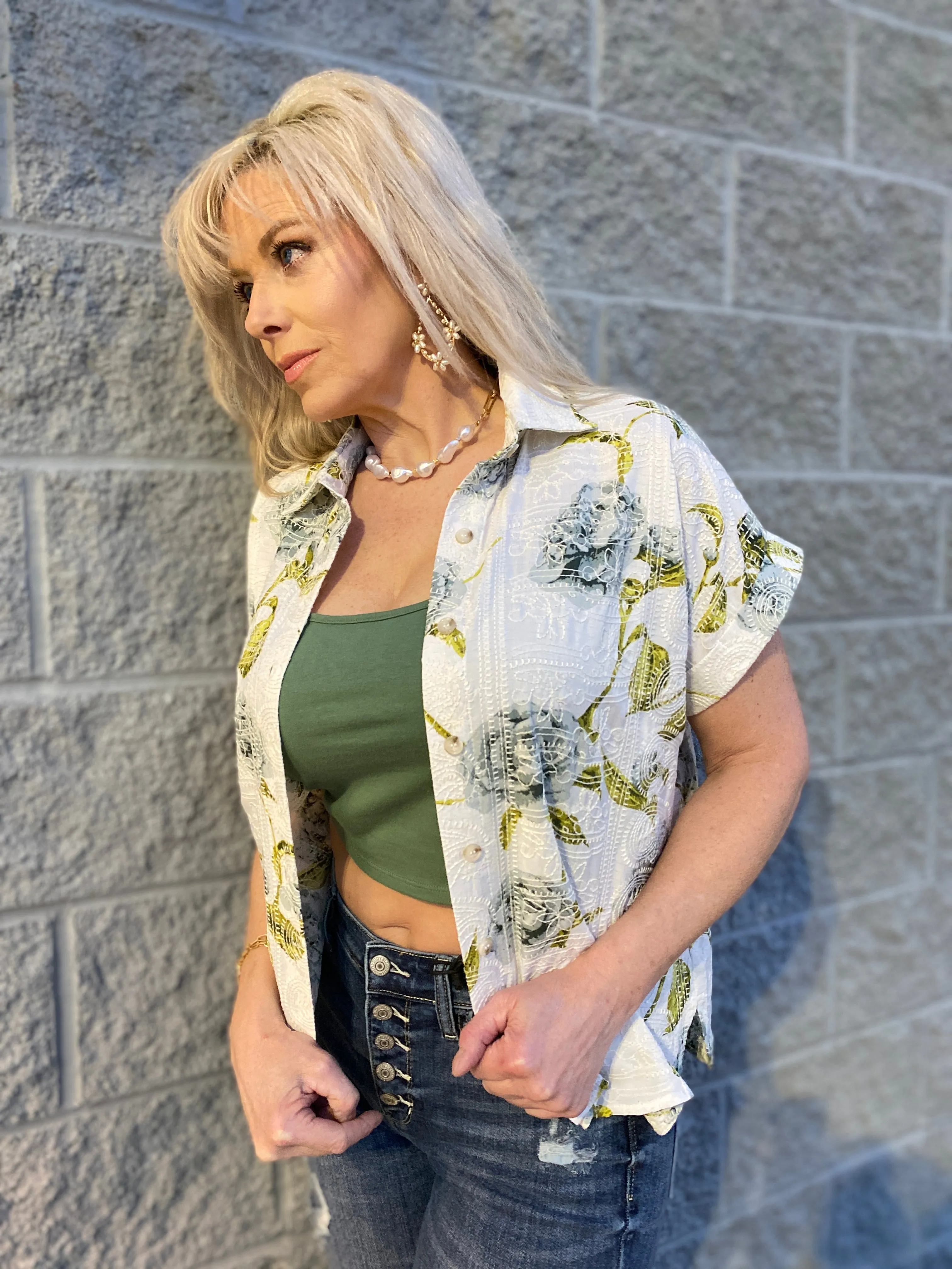 Bethany - A Tropical Button Down Shirt