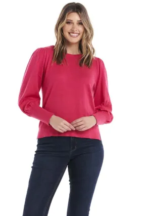 Betty Basics Charlotte Knit Jumper in Pink Poppy