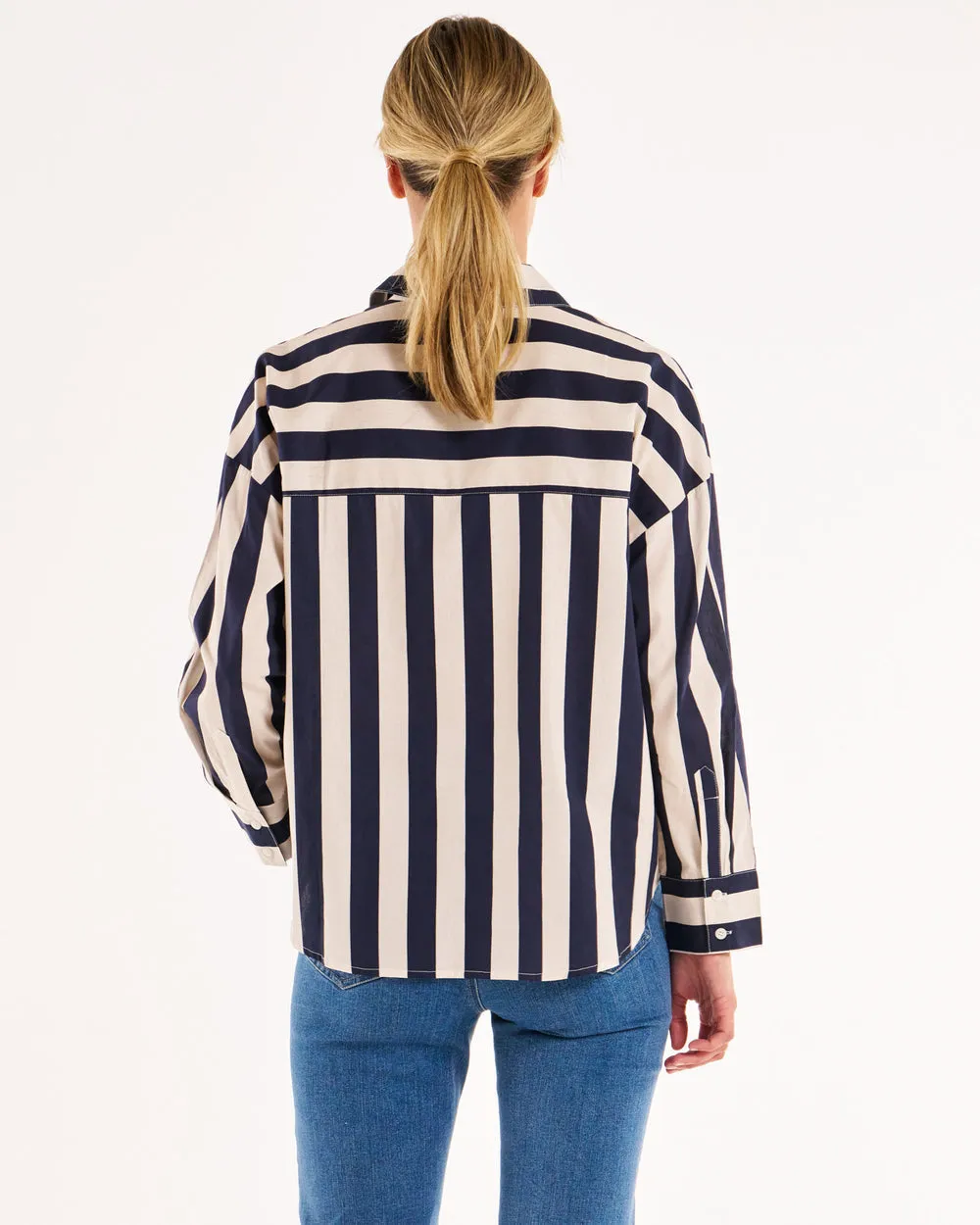 Betty Basics Stripe Shirt Navy