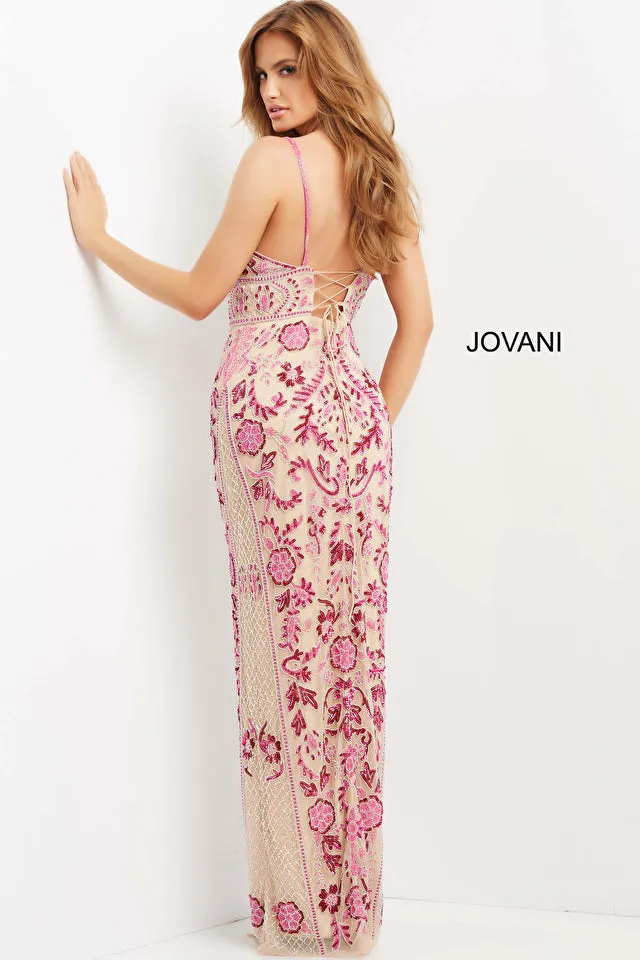 Bianca | Embellished V Neck Evening Dress | Jovani 08546