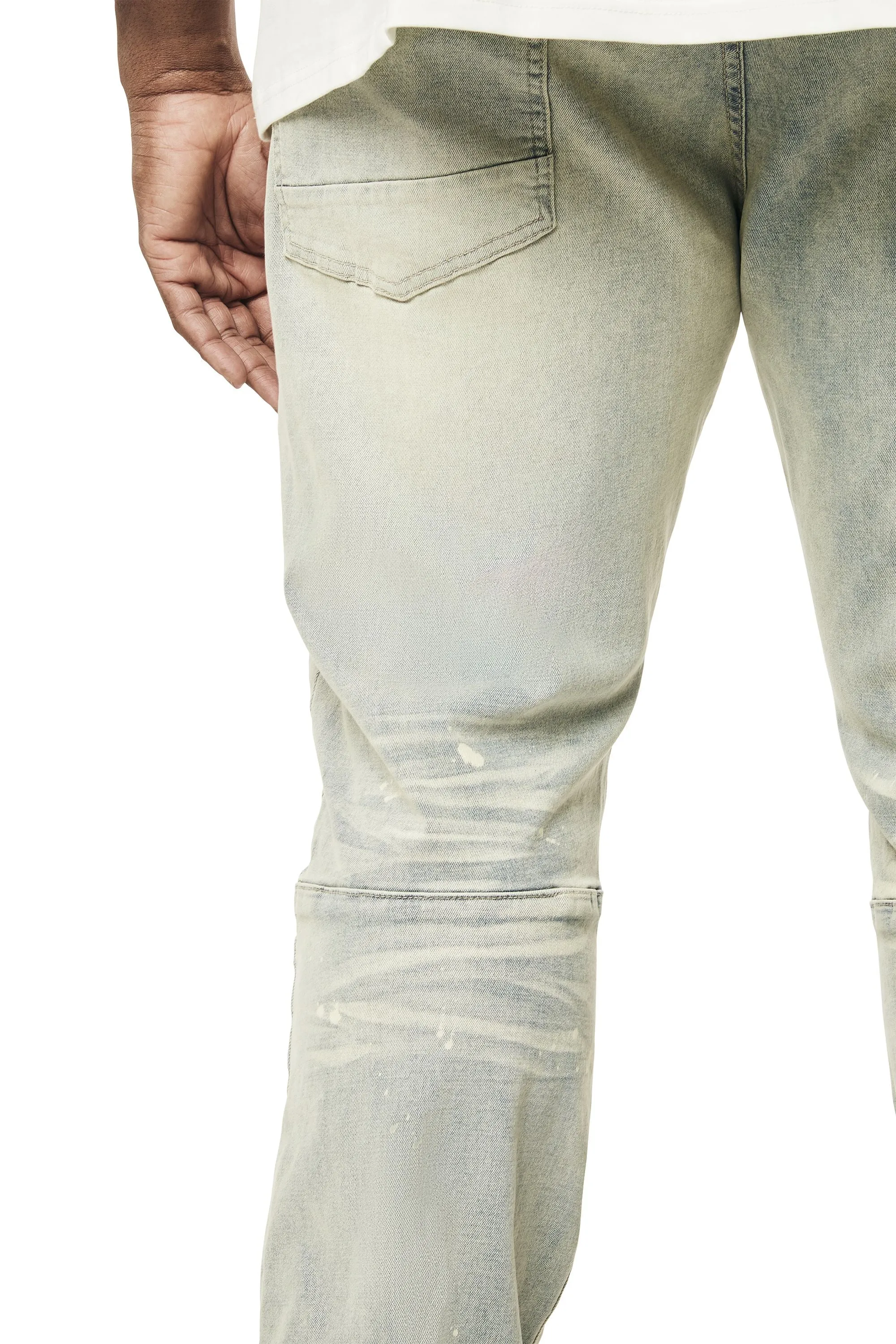 Big and Tall - Puff High Density Printed Stacked Denim Jeans - Ombre Blue