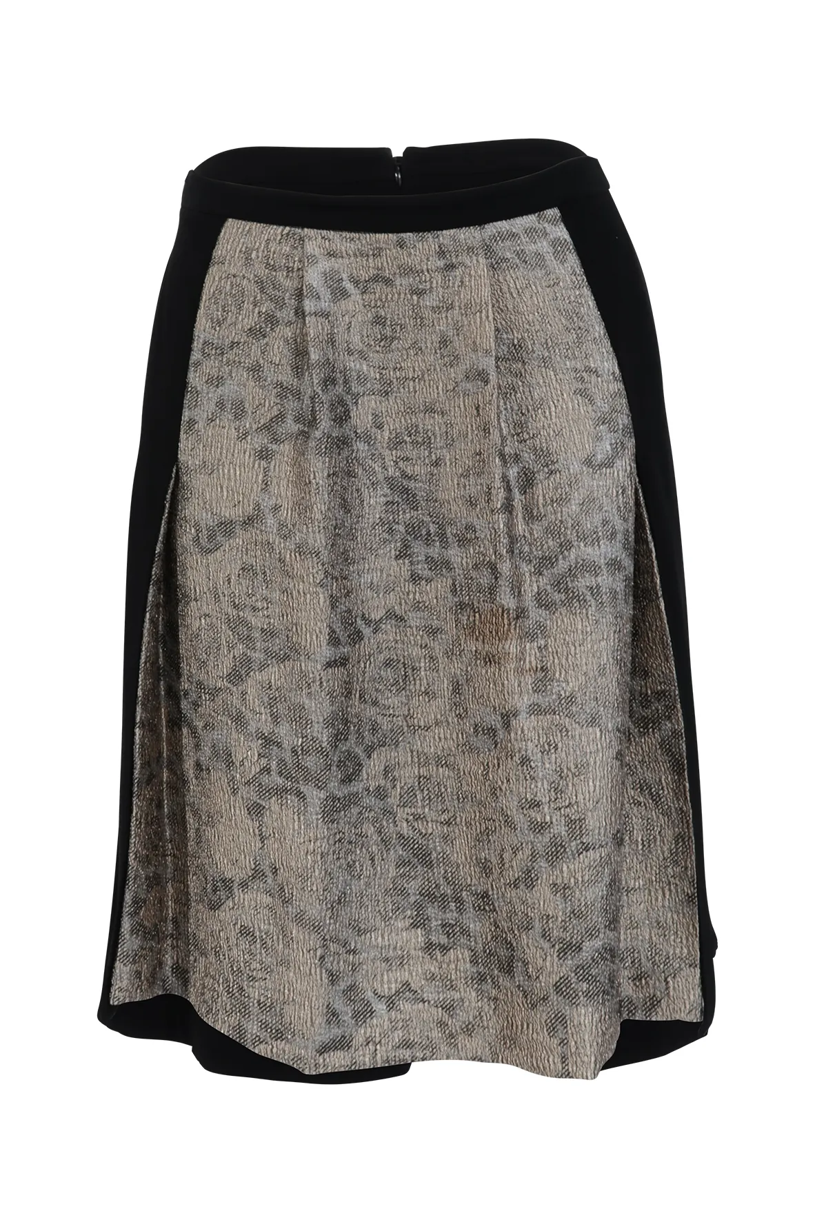 Black Midi Skirt With Metallic Gold Layering