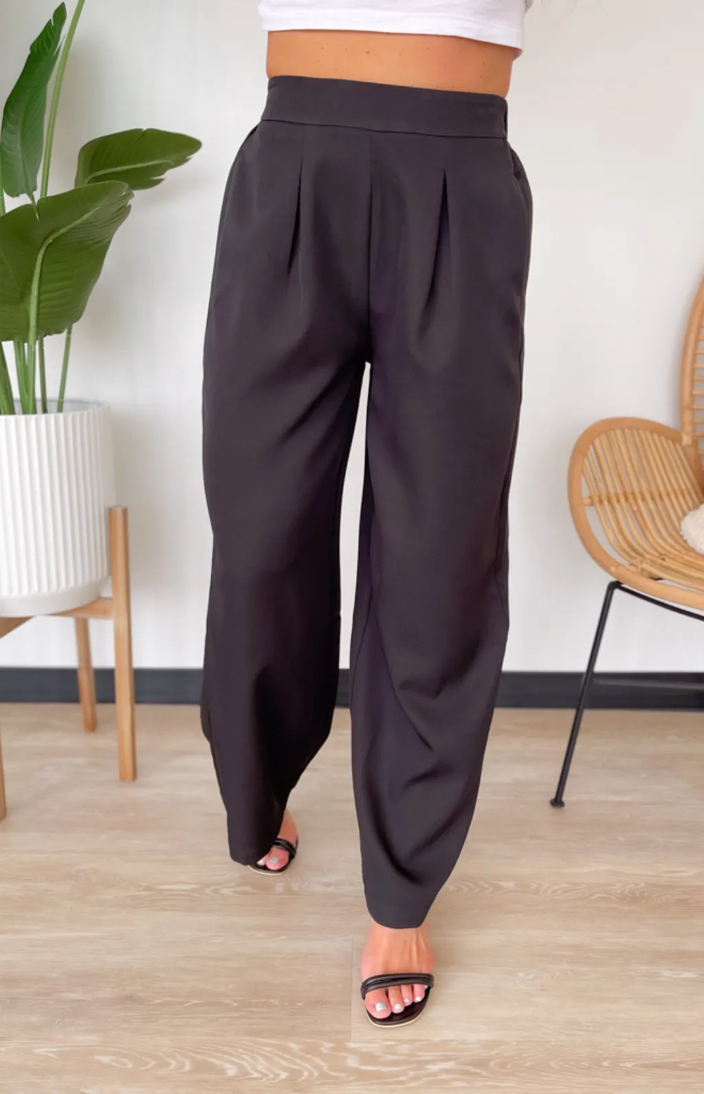 Black Wide Leg Trousers