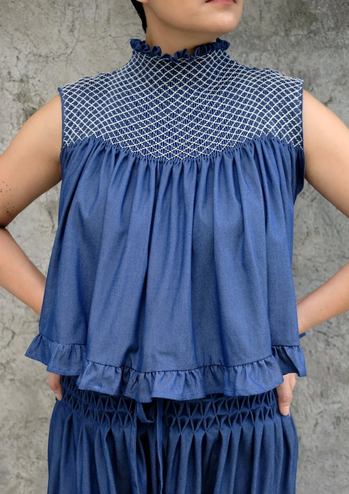 blaire top - blue chambray