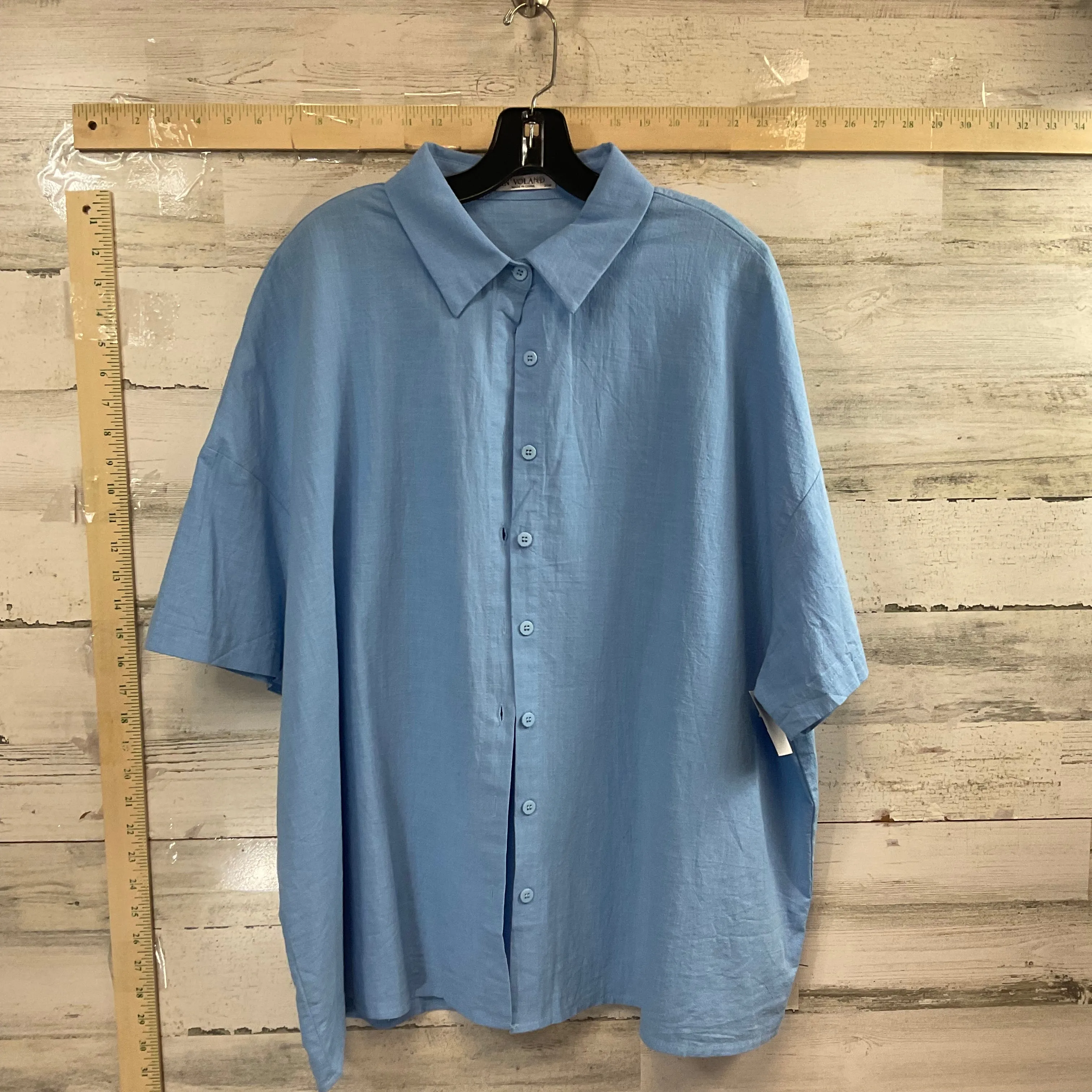 Blouse Short Sleeve By IN VOLAND In Blue, Size: Xxl