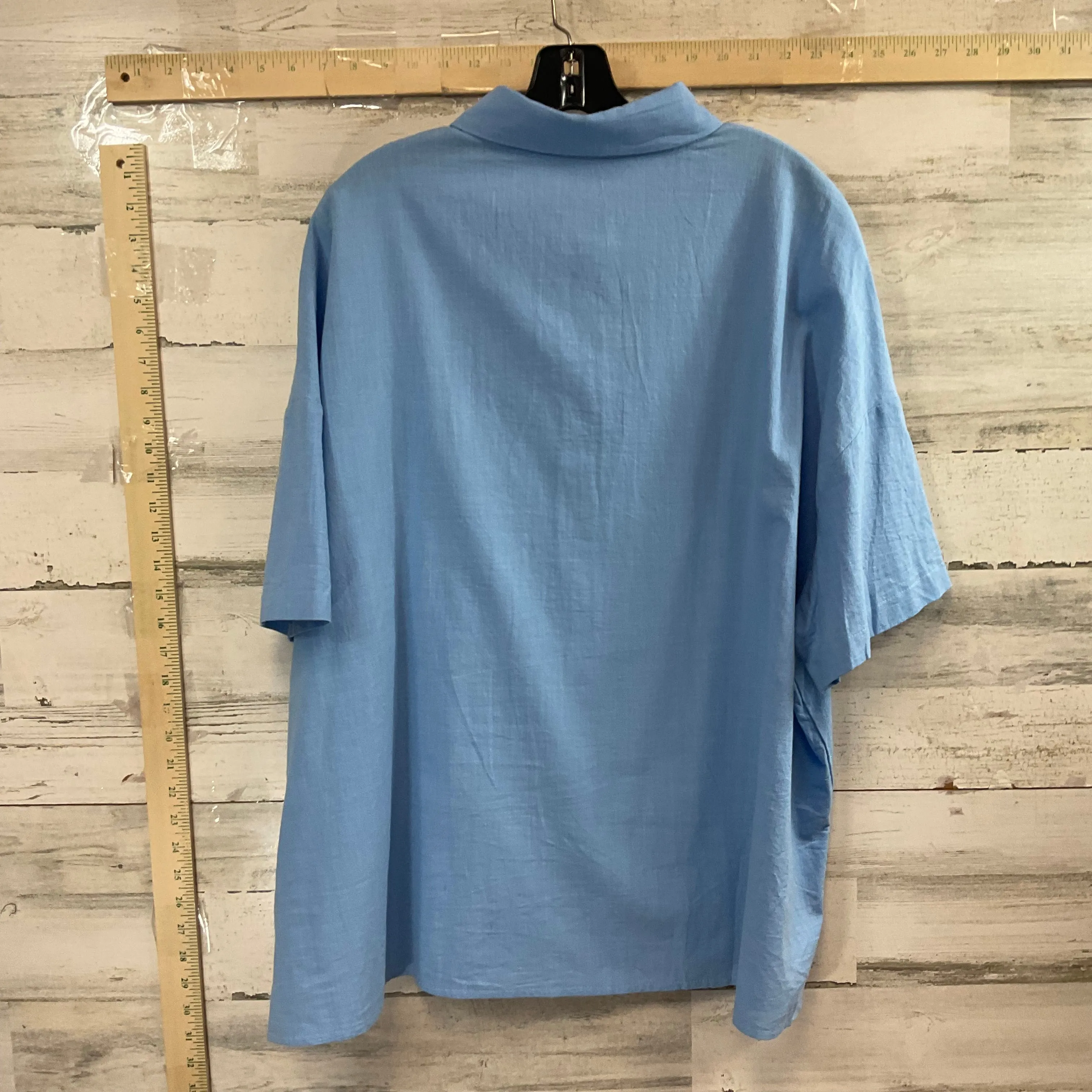 Blouse Short Sleeve By IN VOLAND In Blue, Size: Xxl