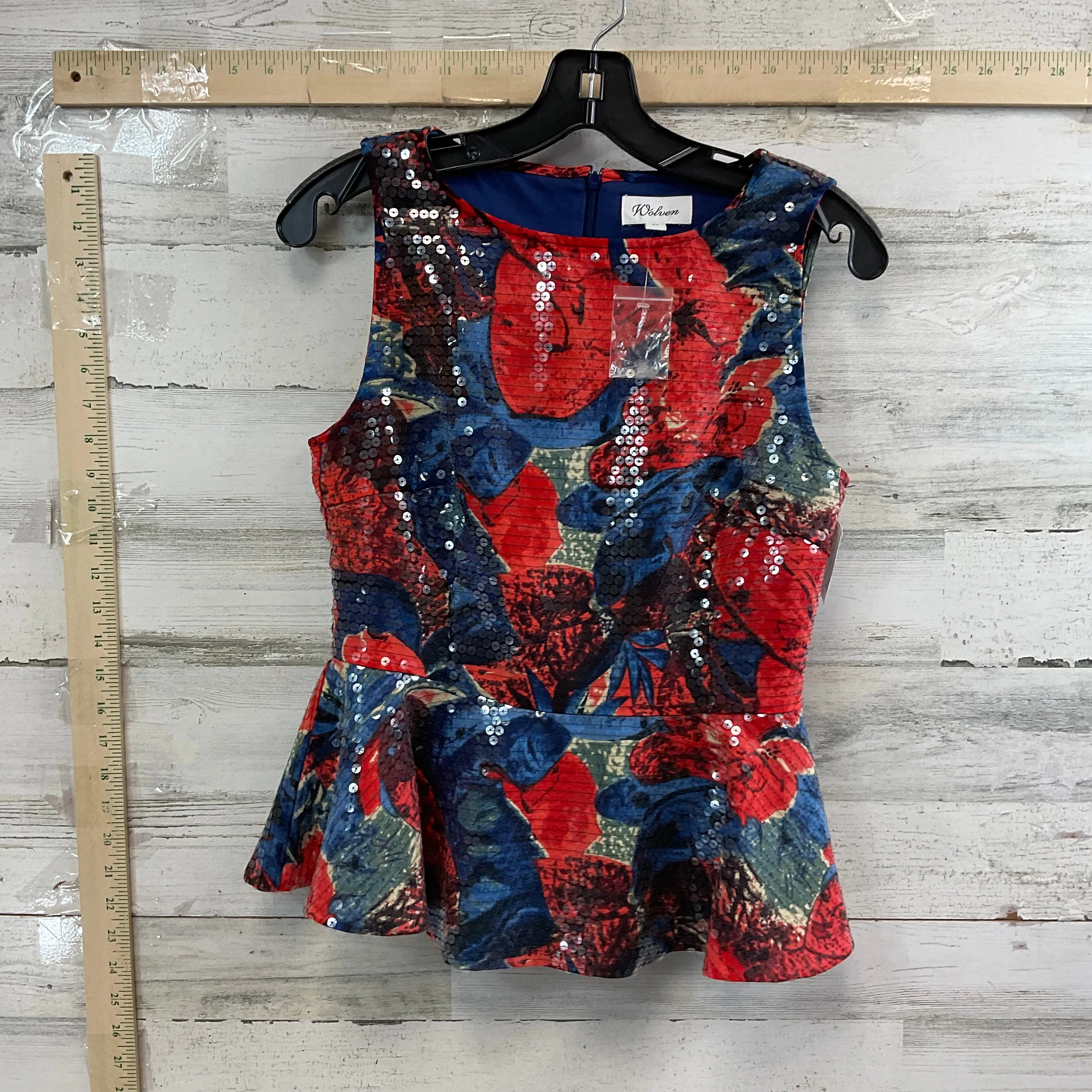 Blue & Red Skirt Set 2pc Anthropologie, Size PETITE SMALL