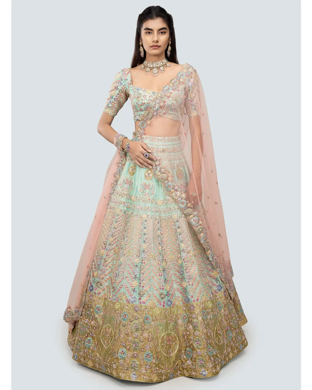 Blue Banou Lehenga Set