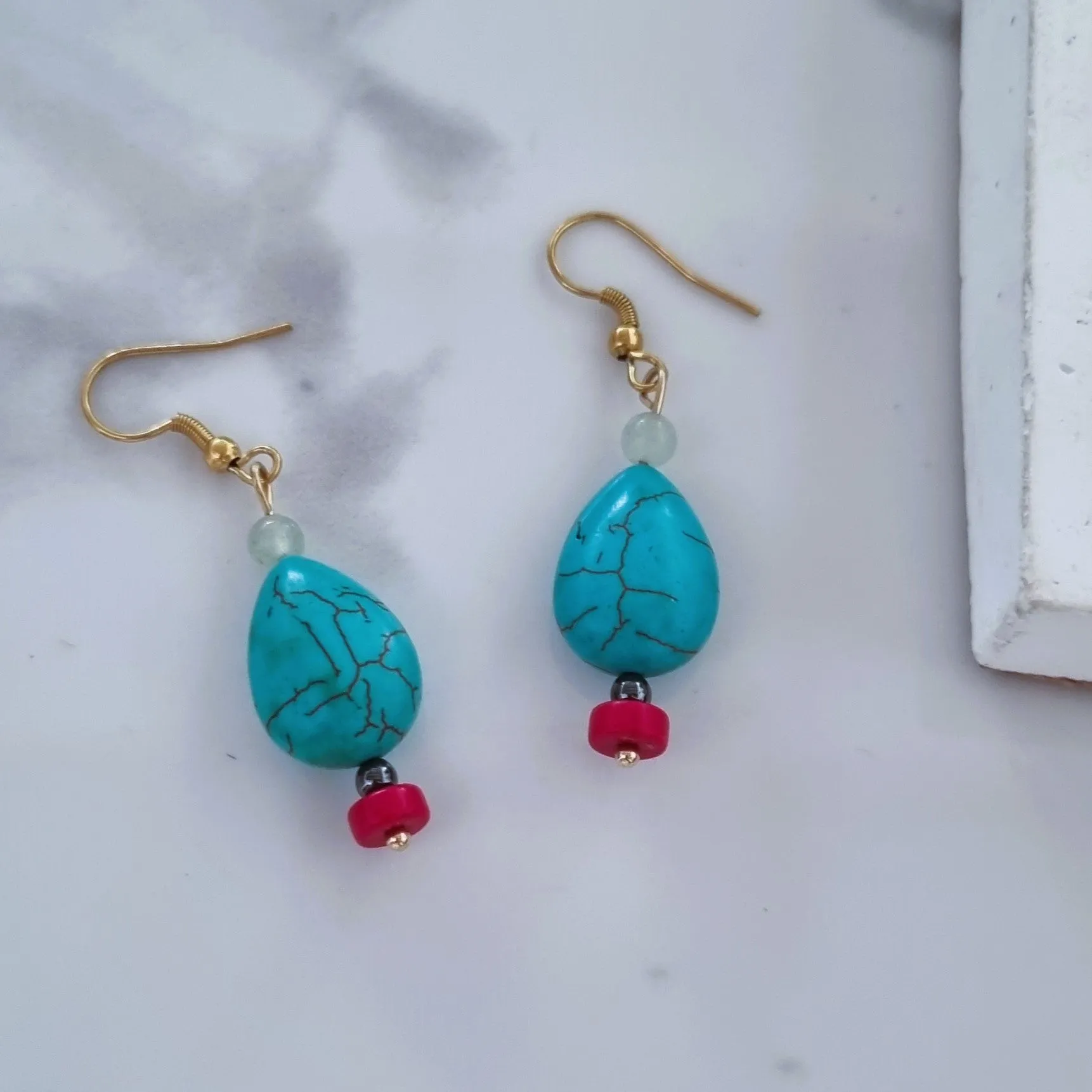 Blue drops earrings