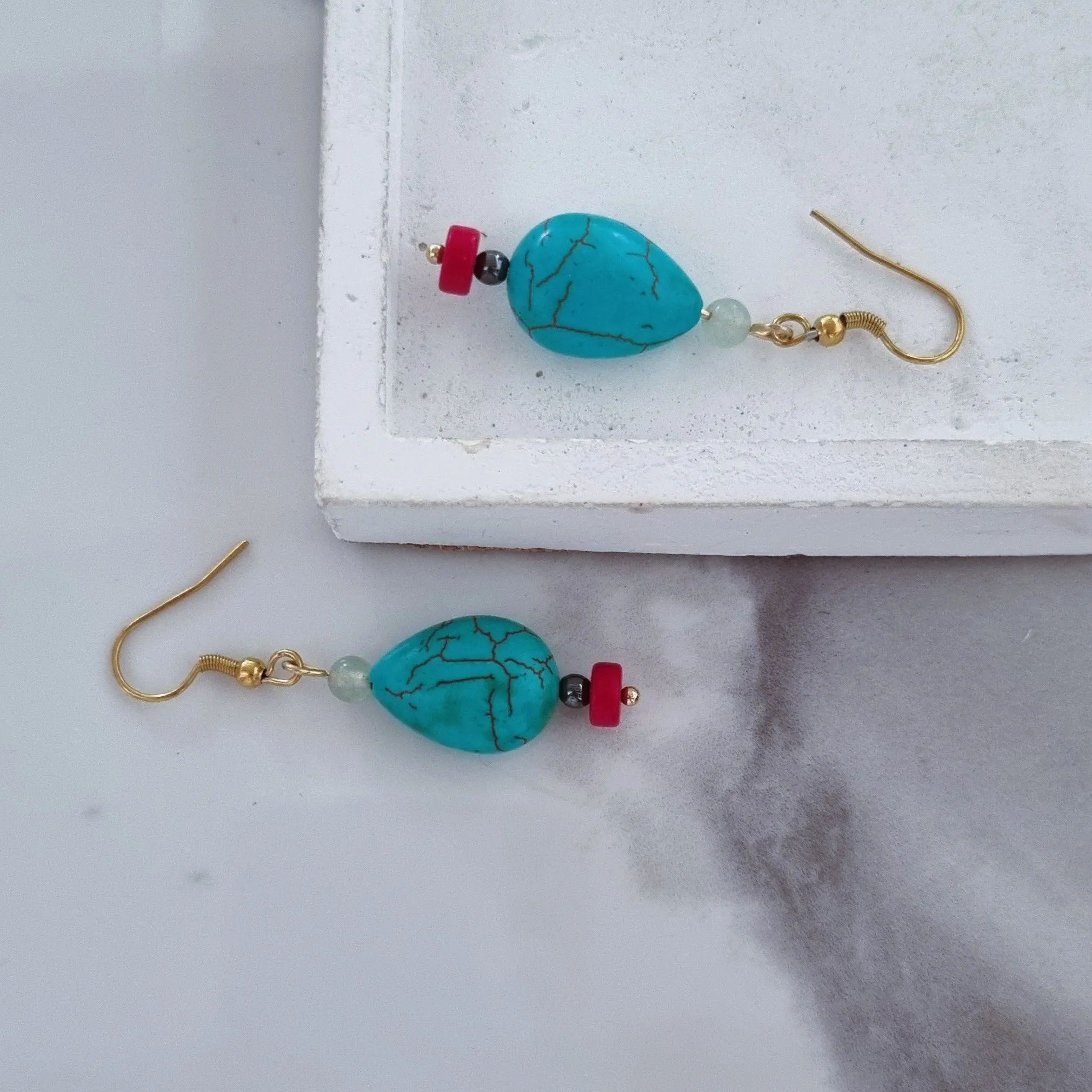 Blue drops earrings