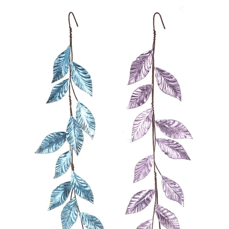 Blue or Lavender Leaf Garland 2 Asst (125cm)