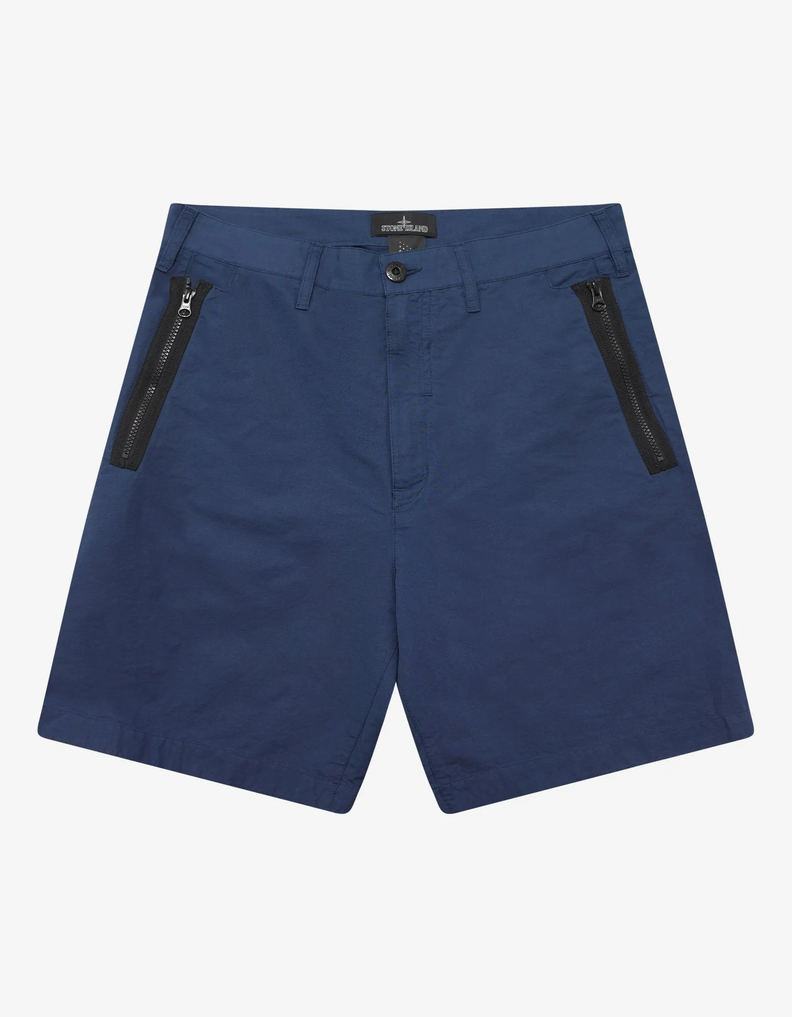 Blue Zip Chino Shorts -