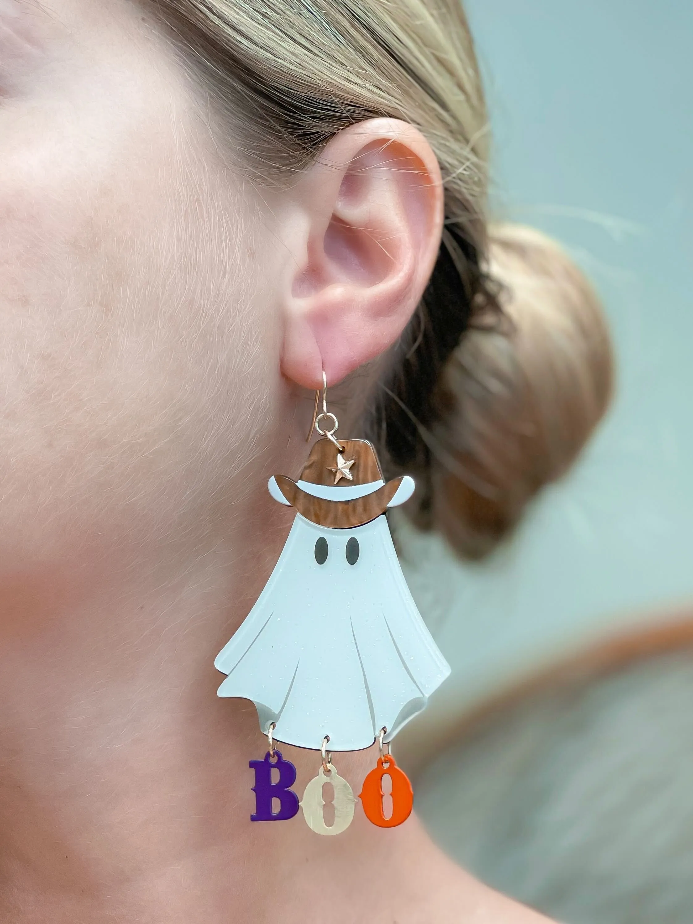 'Boo Haw' Ghost Dangle Earrings