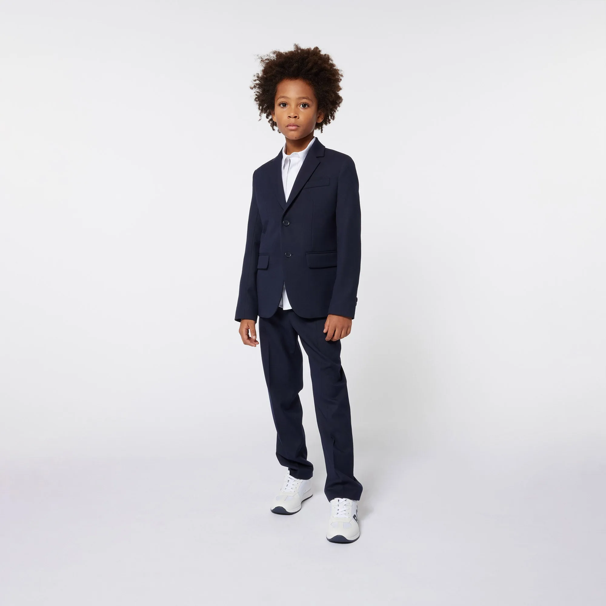 Boss Boys Navy Blue Twill Suit