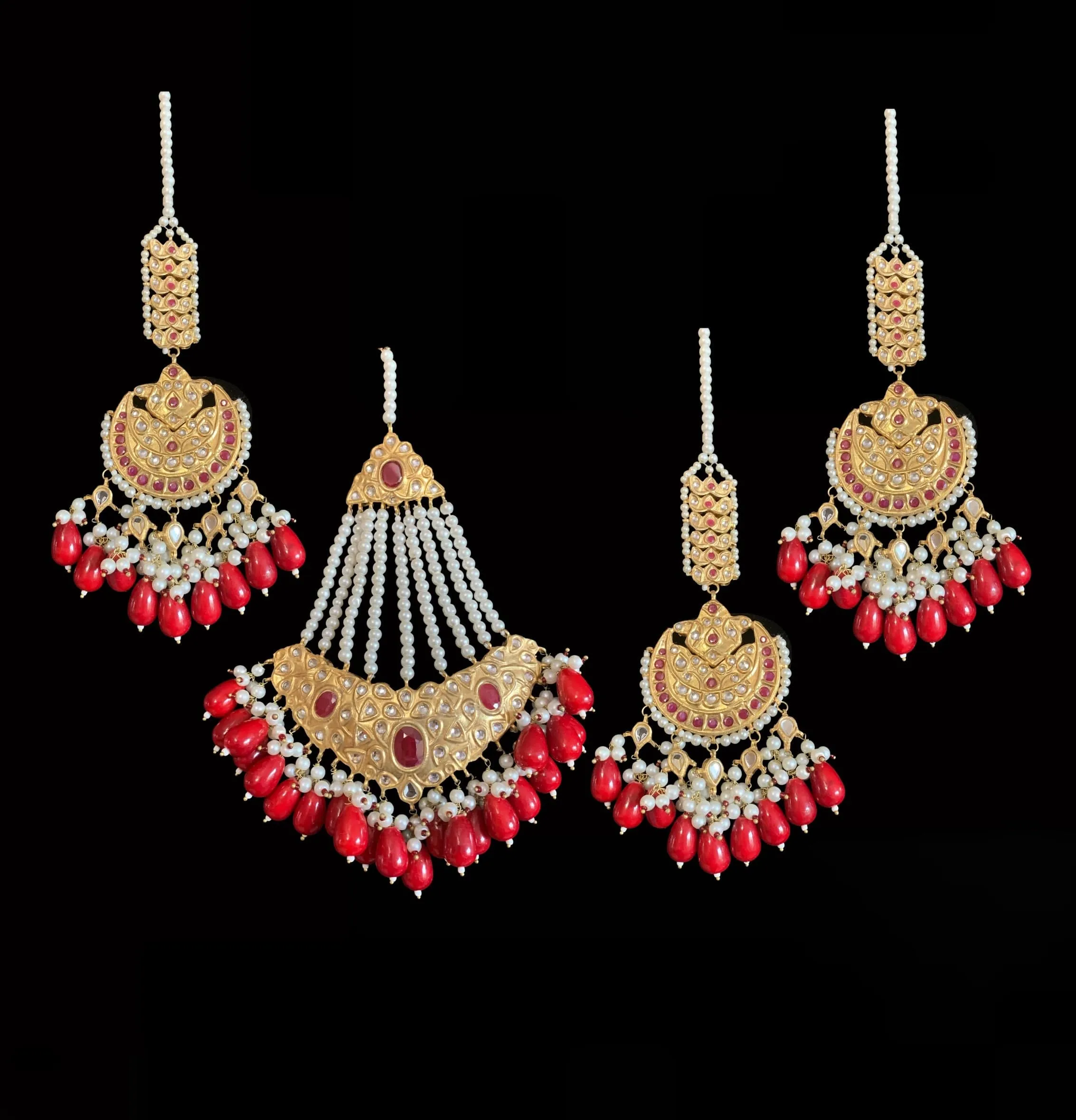 BR25 Radha bridal set ( red ) ( READY TO SHIP)