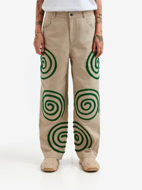 Brain Dead Swirls Twill Pant W - Khaki