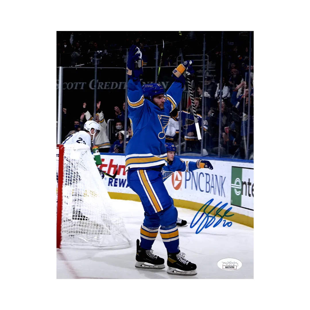 Brandon Saad St Louis Blues Autographed Celebration 8x10 Photo - JSA COA