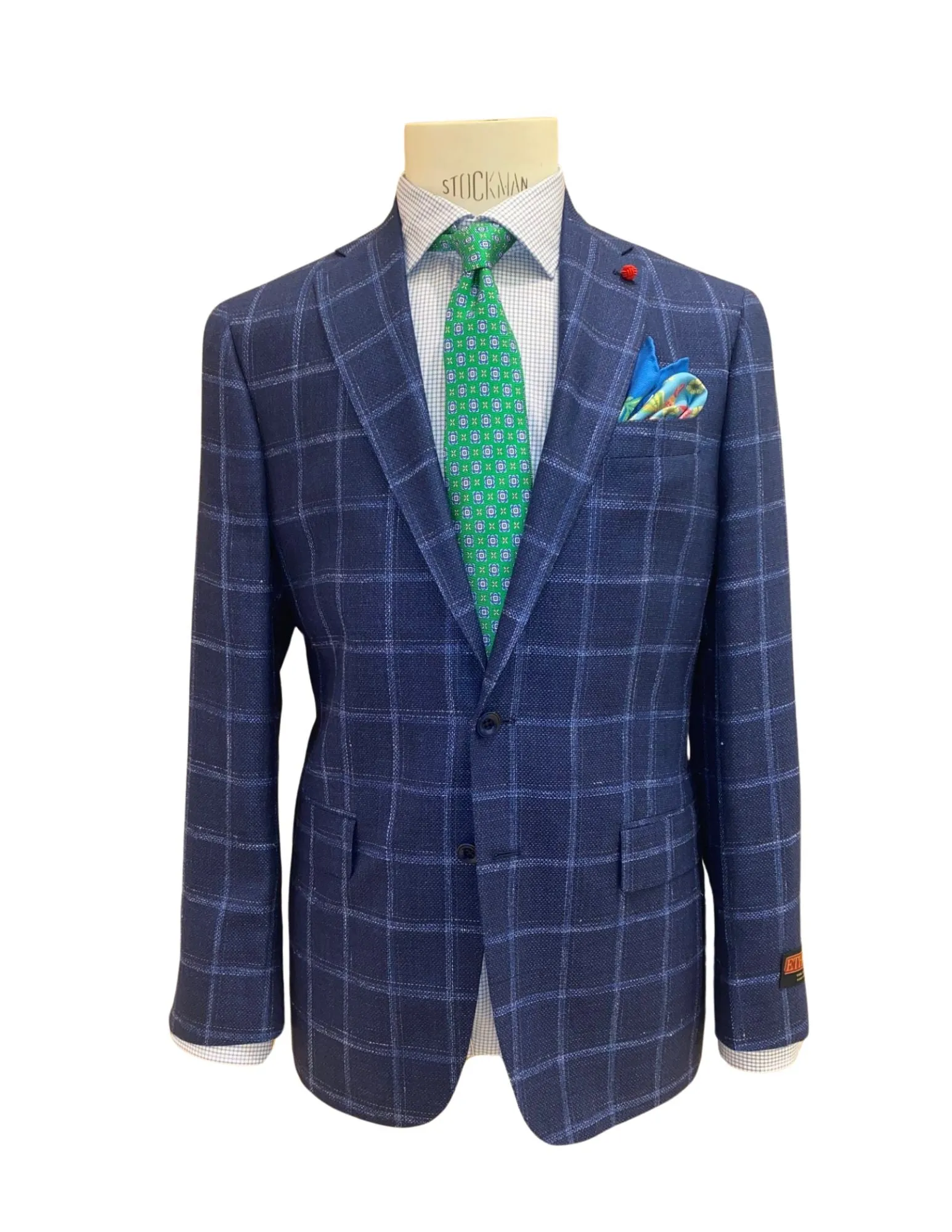 Bright Navy Windowpane Sportcoat