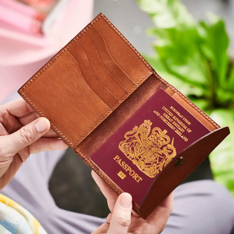 Buffalo Leather Passport Holder with Card Slots