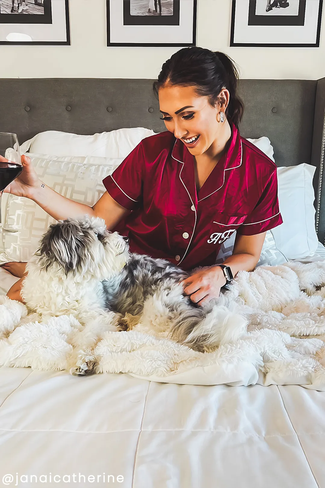 Burgundy Satin Pajamas Shorts Set