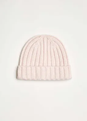 Cashmere Wool Rib Beanie Hat