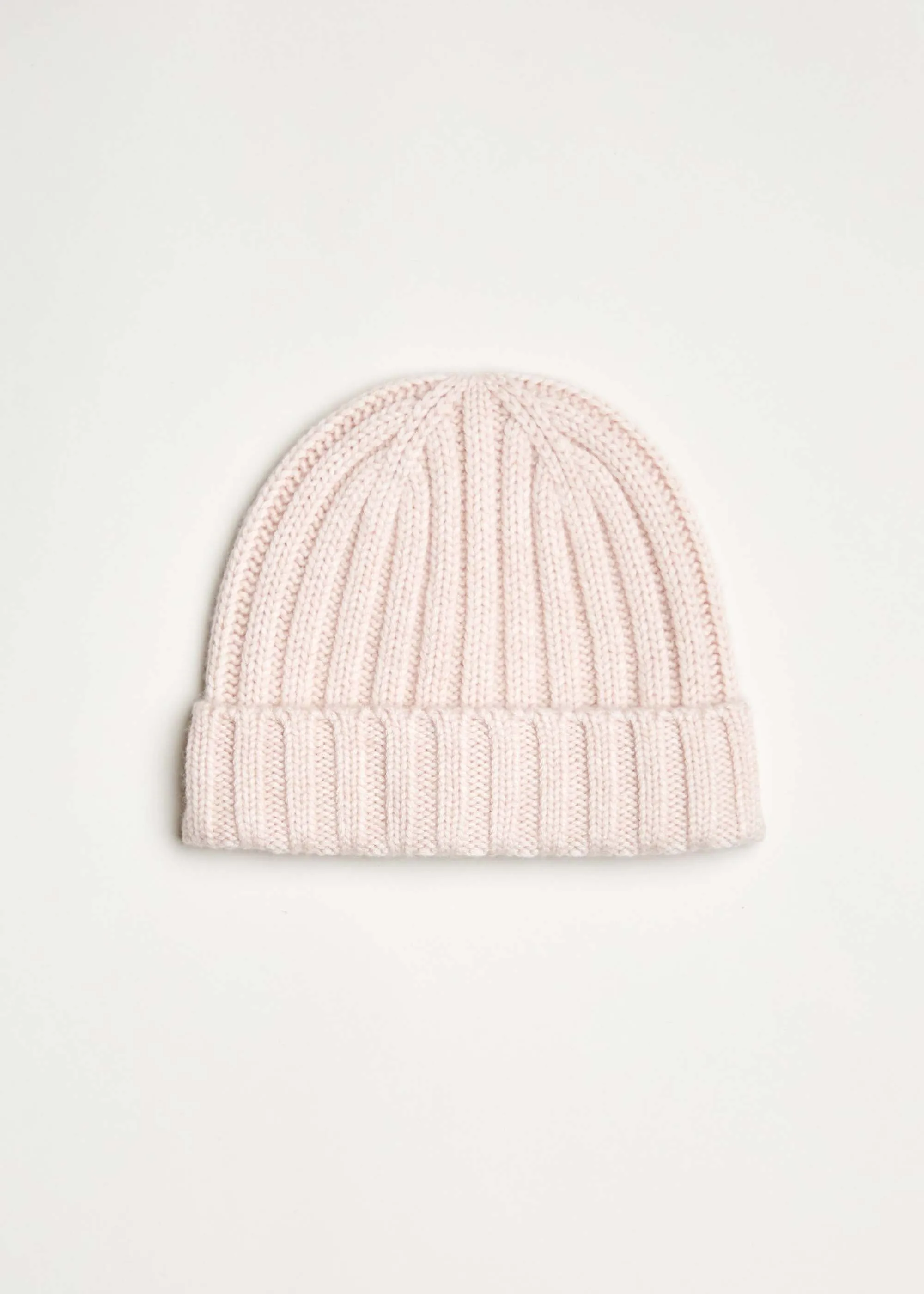 Cashmere Wool Rib Beanie Hat