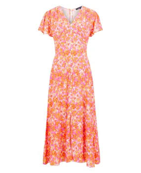 Cass Delphine Midi Dress - Persimmon