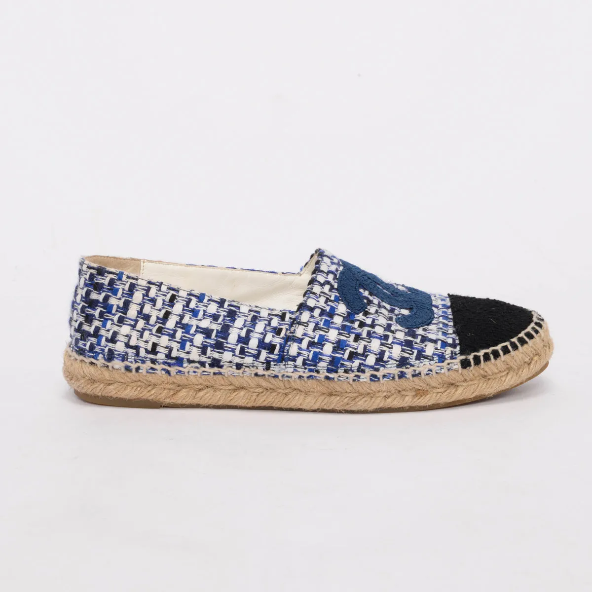 Chanel Blue Tweed CC Espadrilles 39