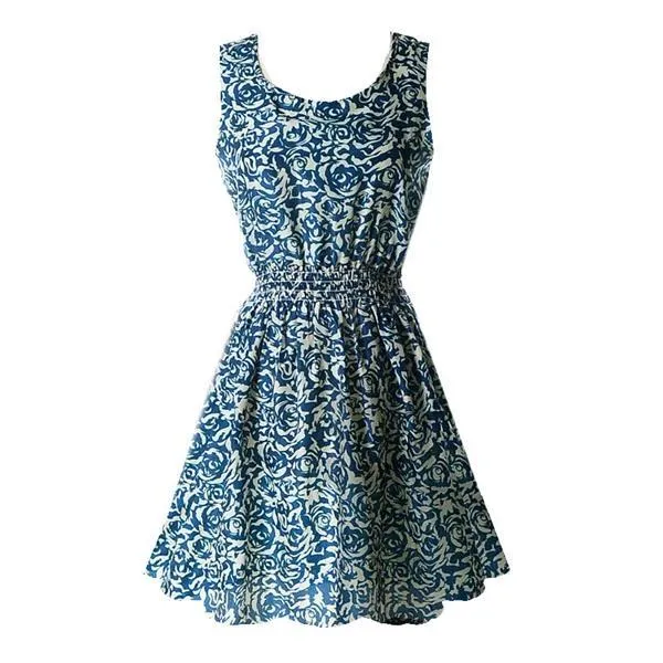 Chiffon Sleeveless Sundress Beach Floral Tank Mini Dress