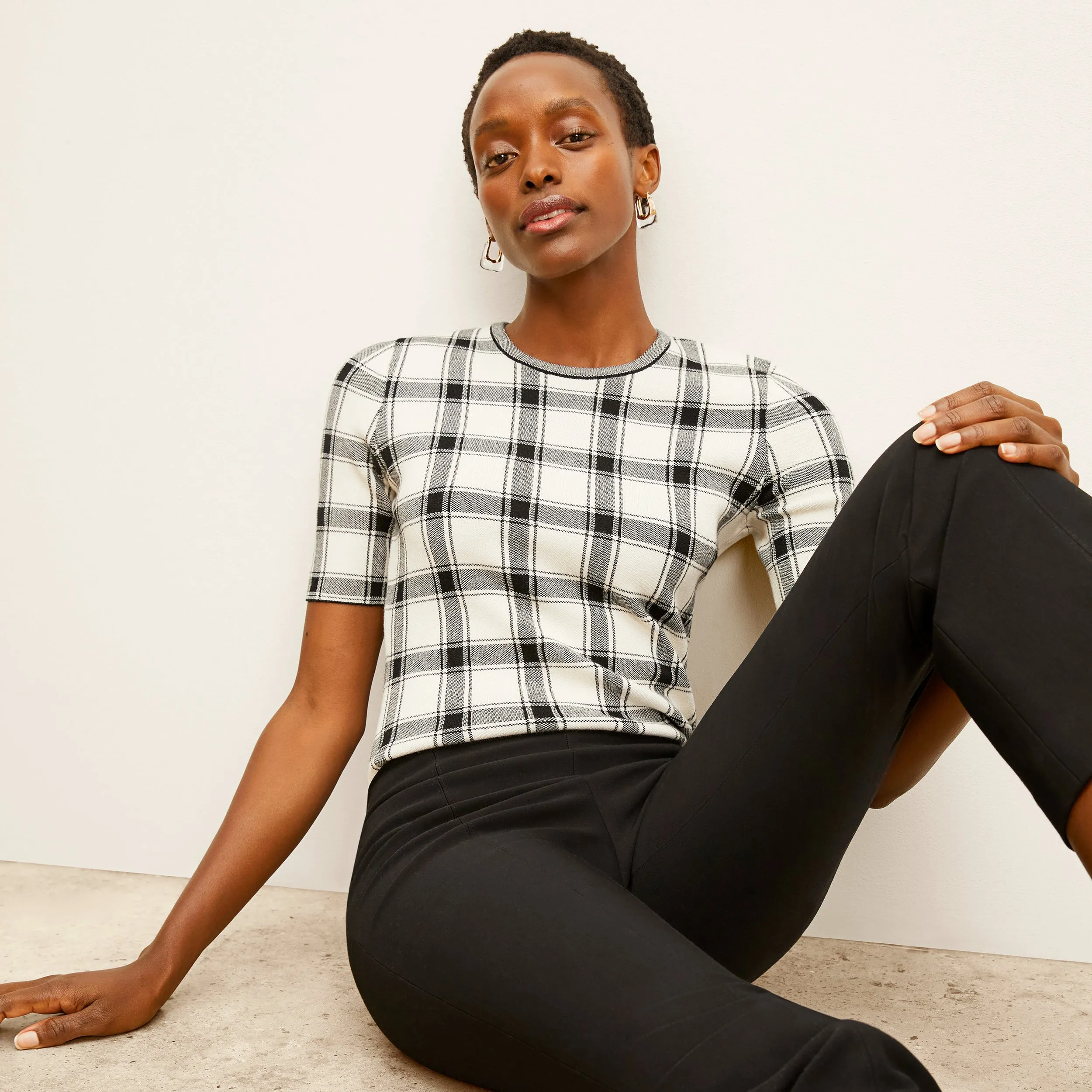 Choe Top - Eco 365Knit :: Bold Check