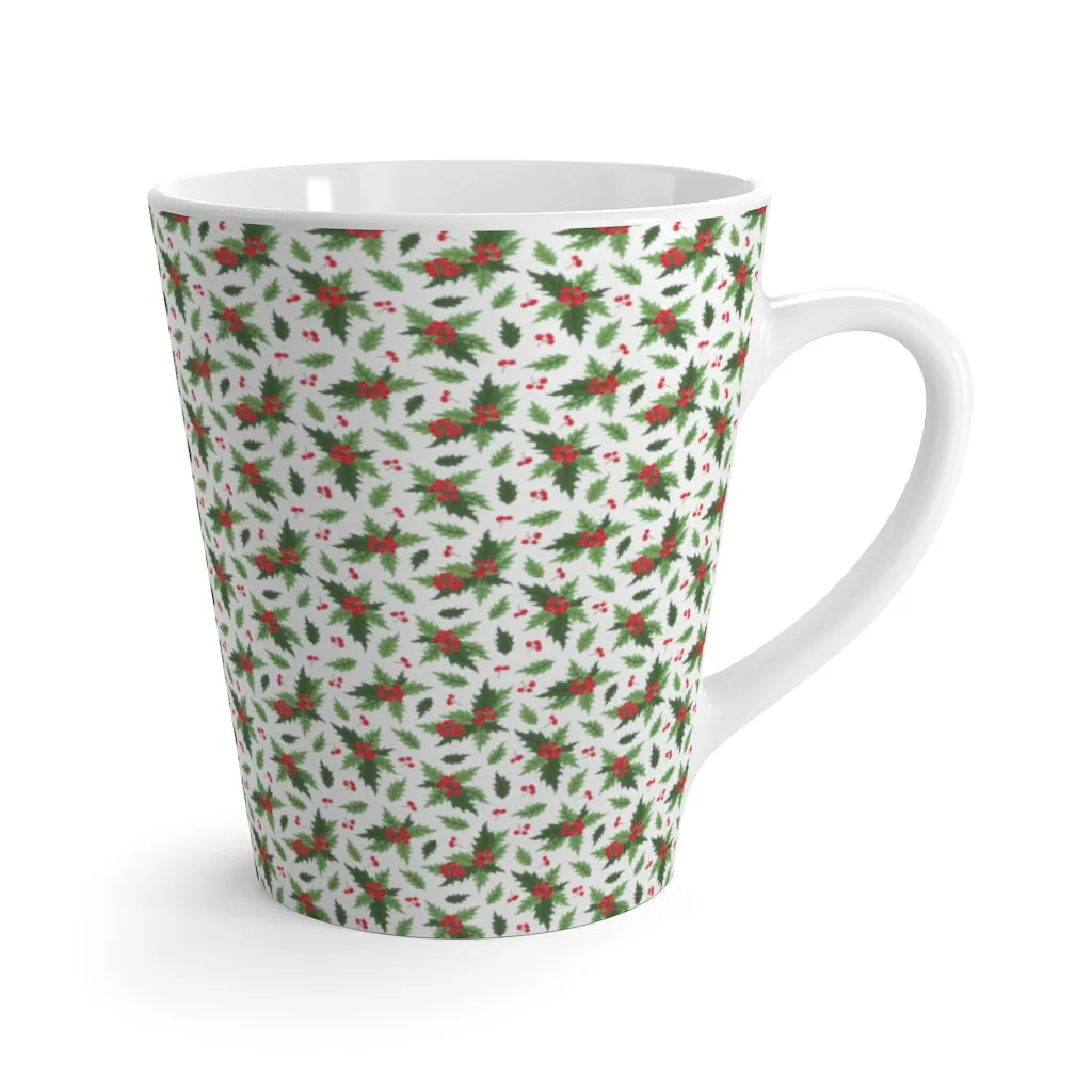 Christmas Holly Latte Mug (12 oz.)