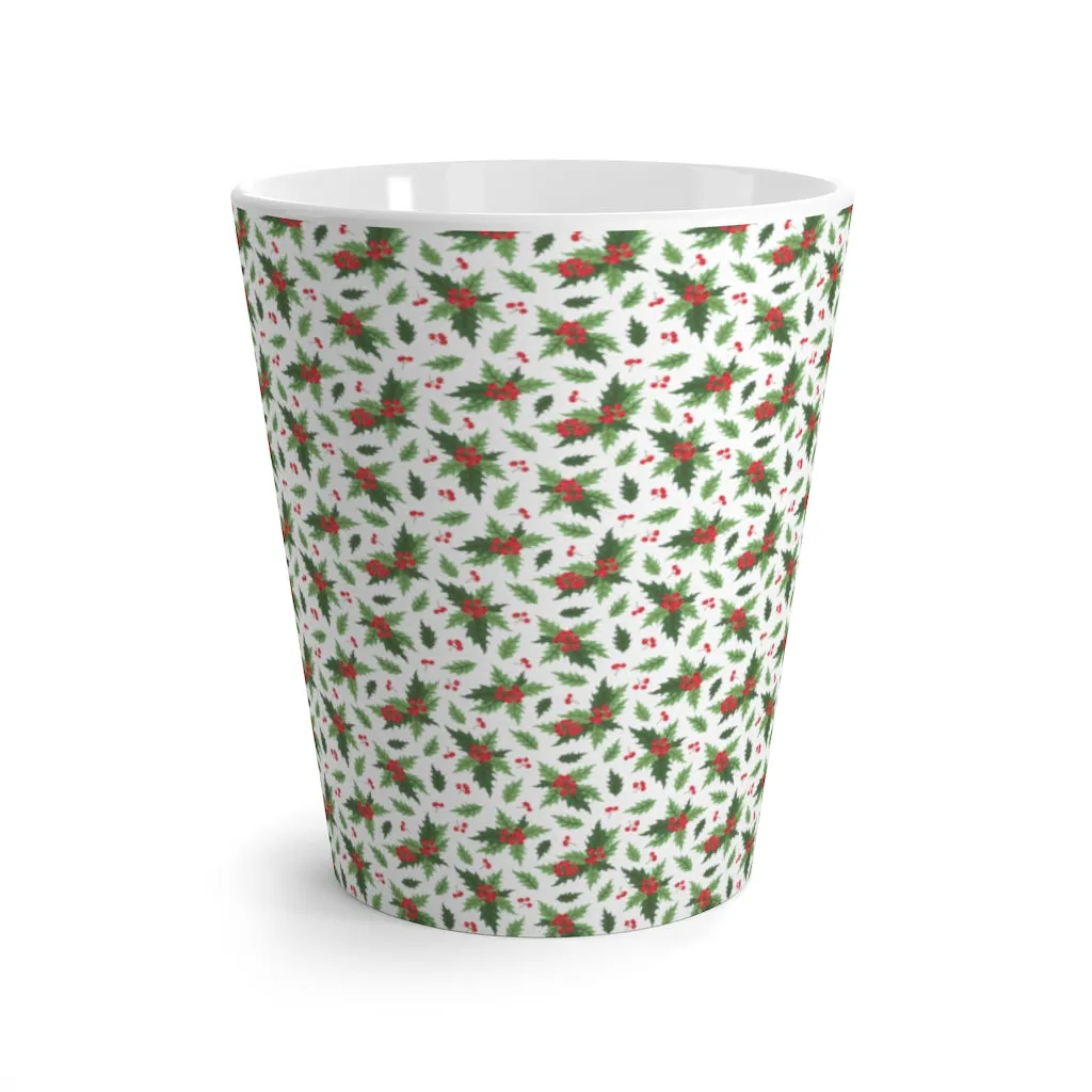 Christmas Holly Latte Mug (12 oz.)