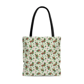 Christmas Holly "Organic" Tote Bag (Dual-Sided Design)