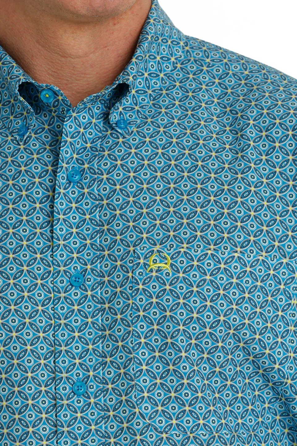 Cinch Blue Geo Print Arenaflex Shirt